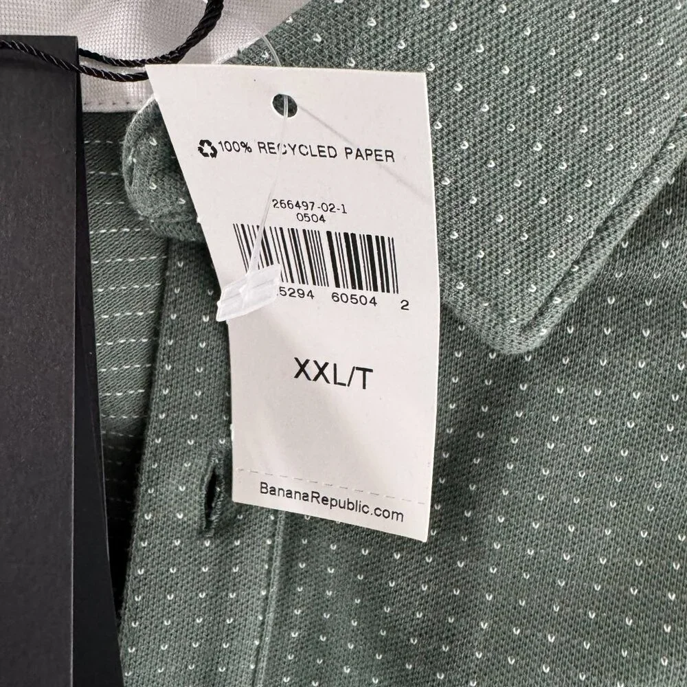 Banana Republic‎ Performance Pique Polo Shirt Mens 2XLT Green NWT TP-3534